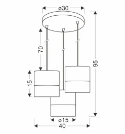 Lampa wisząca Bianco biały talerz 3x40W  E27 abażur biały+orzechowy
