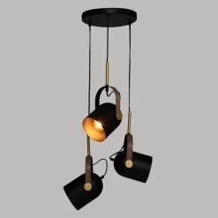 Lampa wisząca Bil 3 żarówki czarna