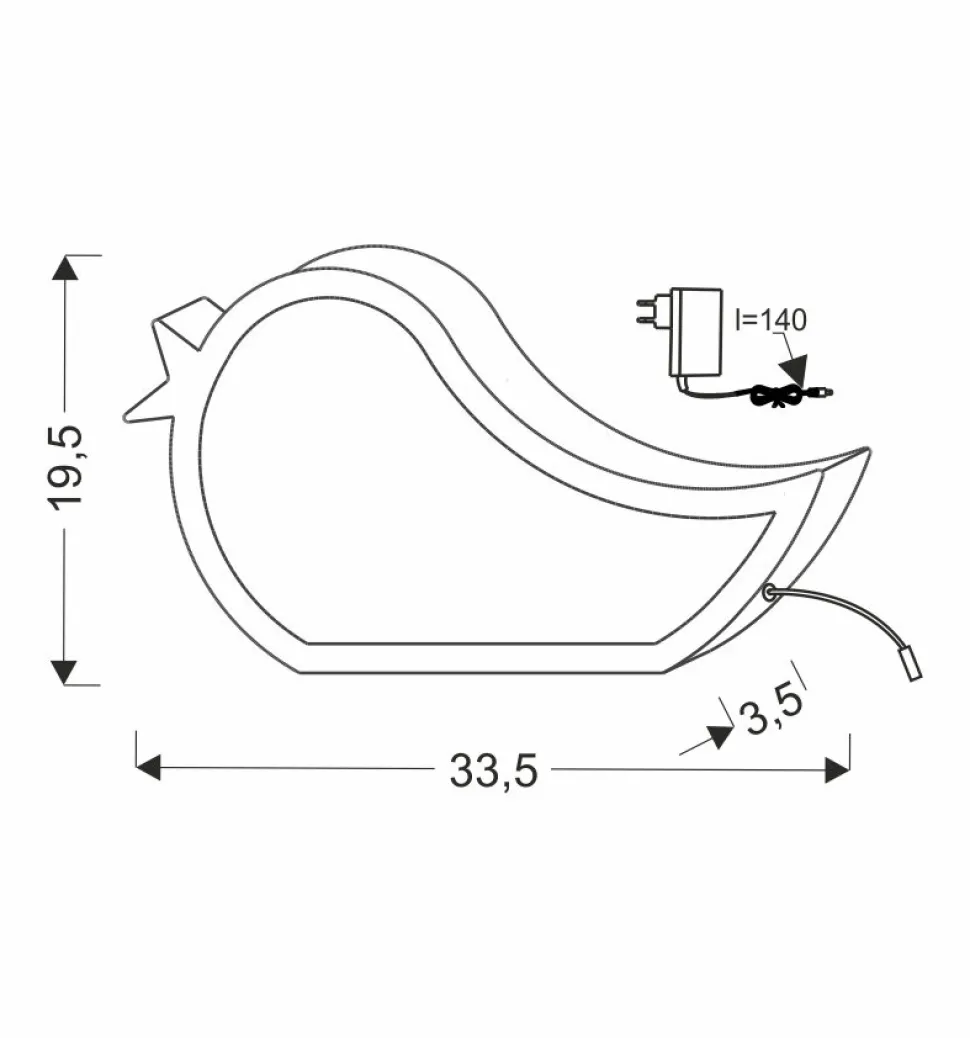 Lampa wisząca Bird 12W LED 3000K iq kids niebieski