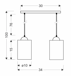 Lampa wisząca Bistro czarny 2x40W E27  klosz brązowy