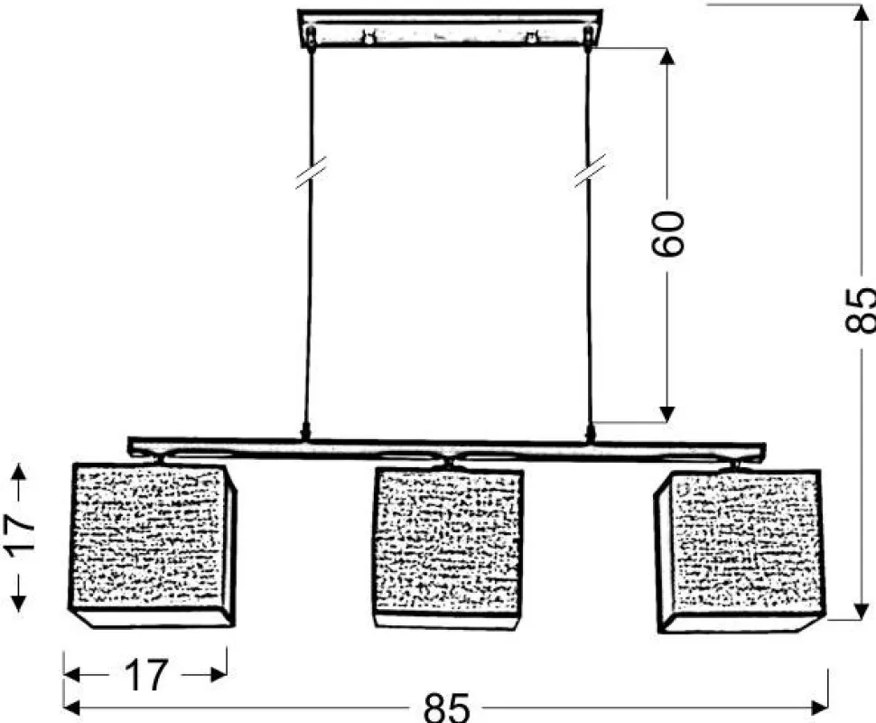Lampa wisząca Boho 3x40W E27 biały abaż. len