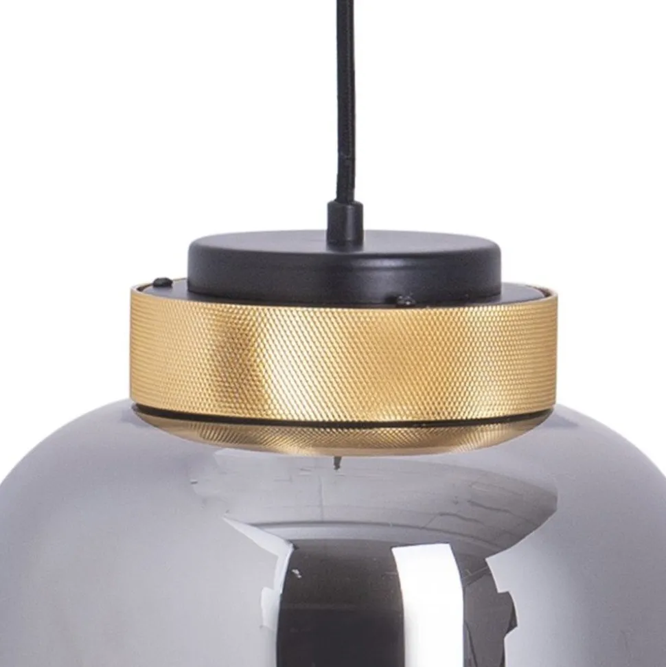 Lampa wisząca BOOM LED szaro złota 25 cm