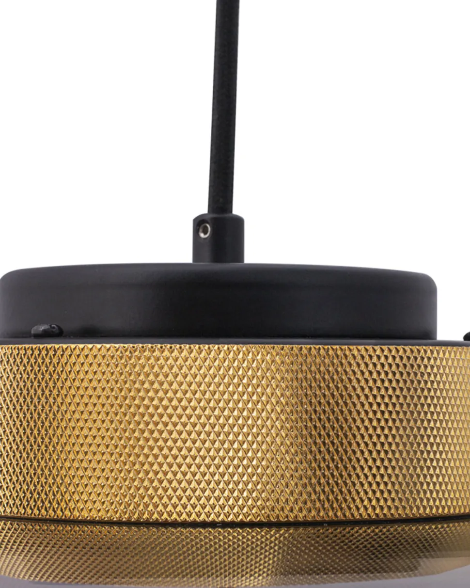 Lampa wisząca BOOM LED szaro złota 25 cm