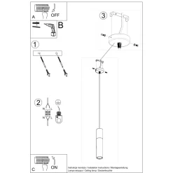 Lampa wisząca BORGIO 1 biały