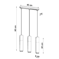 Lampa wisząca BORGIO 3L biały
