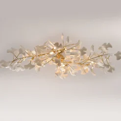 Lampa wisząca BOTANIKA WAVE złoto biała 125 cm