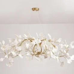 Lampa wisząca BOTANIKA WAVE złoto biała 125 cm