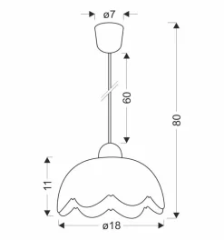 Lampa wisząca Bratek 18 1x60W E27 klosz  biały