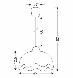 Lampa wisząca Bratek 25 1x60W E27 klosz  biały