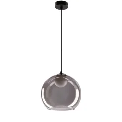 Lampa wisząca Brin czarny 1x15W G9 klosz  dymiony+biały