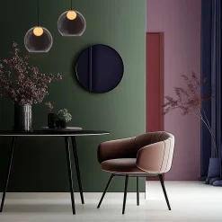 Lampa wisząca Brin czarny 1x15W G9 klosz  dymiony+biały