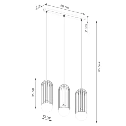 Lampa wisząca BRINA 3L czarna