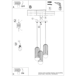 Lampa wisząca BRINA 3P czarna