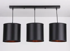 Lampa wisząca Candida czarny 3x40W E27  abażur czarny