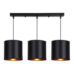 Lampa wisząca Candida czarny 3x40W E27  abażur czarny