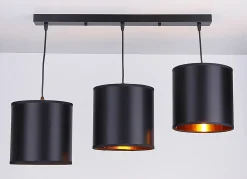 Lampa wisząca Candida czarny 3x40W E27  abażur czarny