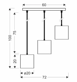 Lampa wisząca Candida czarny 3x40W E27  abażur czarny
