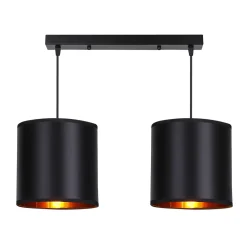 Lampa wisząca Candida czarny 2x40W E27  abażur czarny