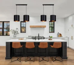 Lampa wisząca Candida czarny 2x40W E27  abażur czarny