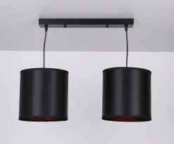 Lampa wisząca Candida p czarny 2x40W E27  abażur czarny