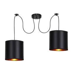 Lampa wisząca Candida p czarny 2x40W E27  abażur czarny