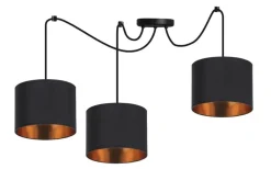 Lampa wisząca Candida p czarny 3x40W E27  abażur czarny