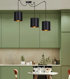 Lampa wisząca Candida p czarny 3x40W E27  abażur czarny