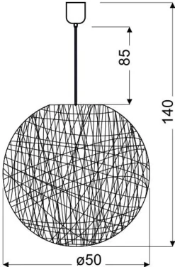 Lampa wisząca Caruba 1x60W E27 biały 50