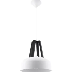 Lampa wisząca CASCO biała/czarna
