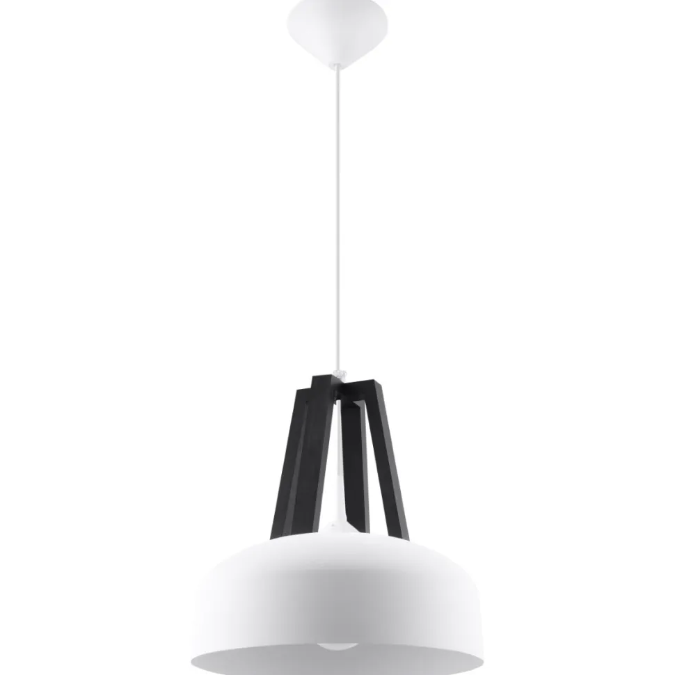 Lampa wisząca CASCO biała/czarna