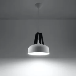 Lampa wisząca CASCO biała/czarna