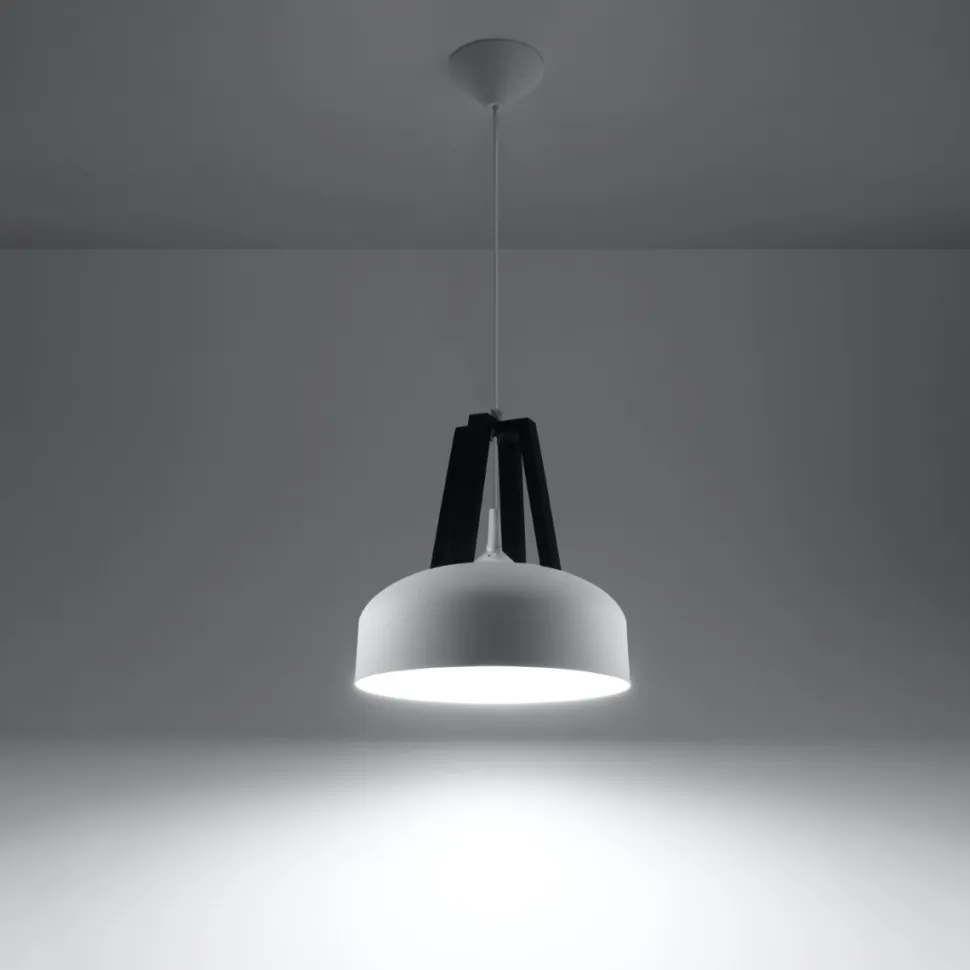 Lampa wisząca CASCO biała/czarna