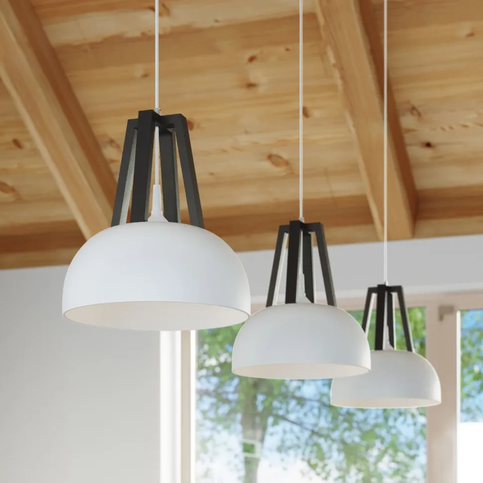 Lampa wisząca CASCO biała/czarna