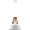 Lampa wisząca CASCO biała/naturalne drew