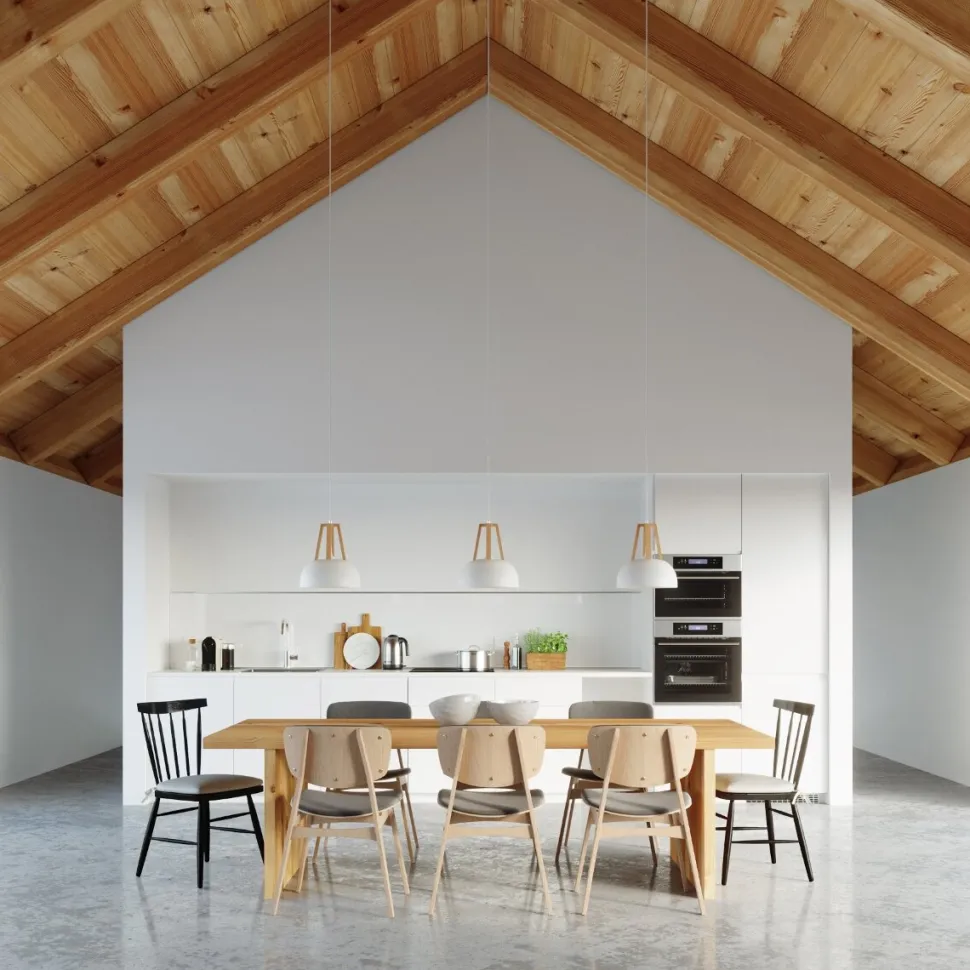 Lampa wisząca CASCO biała/naturalne drew