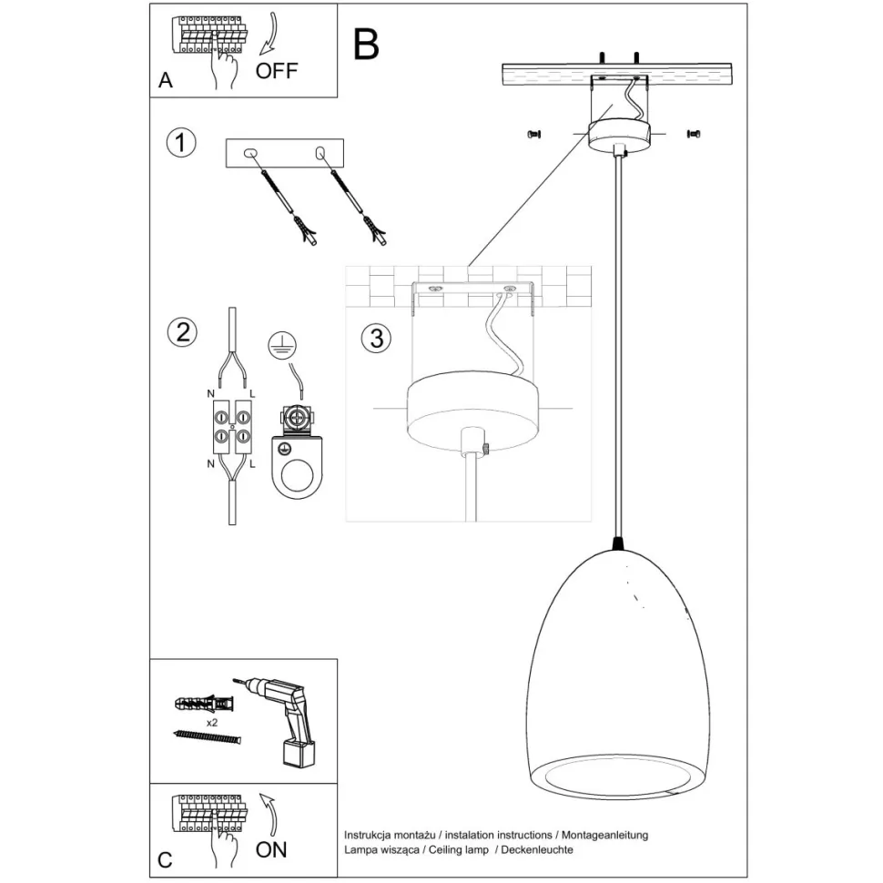 Lampa wisząca ceramiczna BUKANO