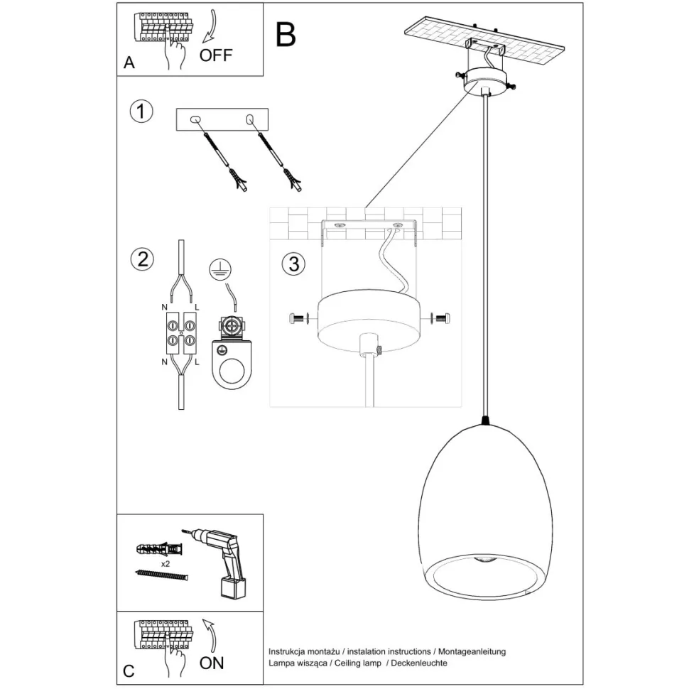 Lampa wisząca ceramiczna FLAWIUSZ
