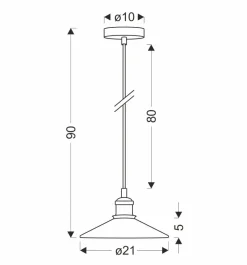 Lampa Wisząca Chester 210 mm Bezbarwny, Patyna