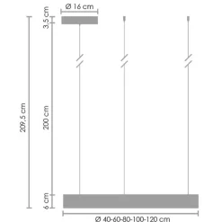 Lampa wisząca CIRCLE 100 LED nikiel szczotkowany 100 cm