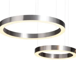 Lampa wisząca CIRCLE 40+60 LED nikiel na  1 podsufitce