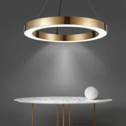 Lampa wisząca CIRCLE 80 ledowa 80 cm mosiądz