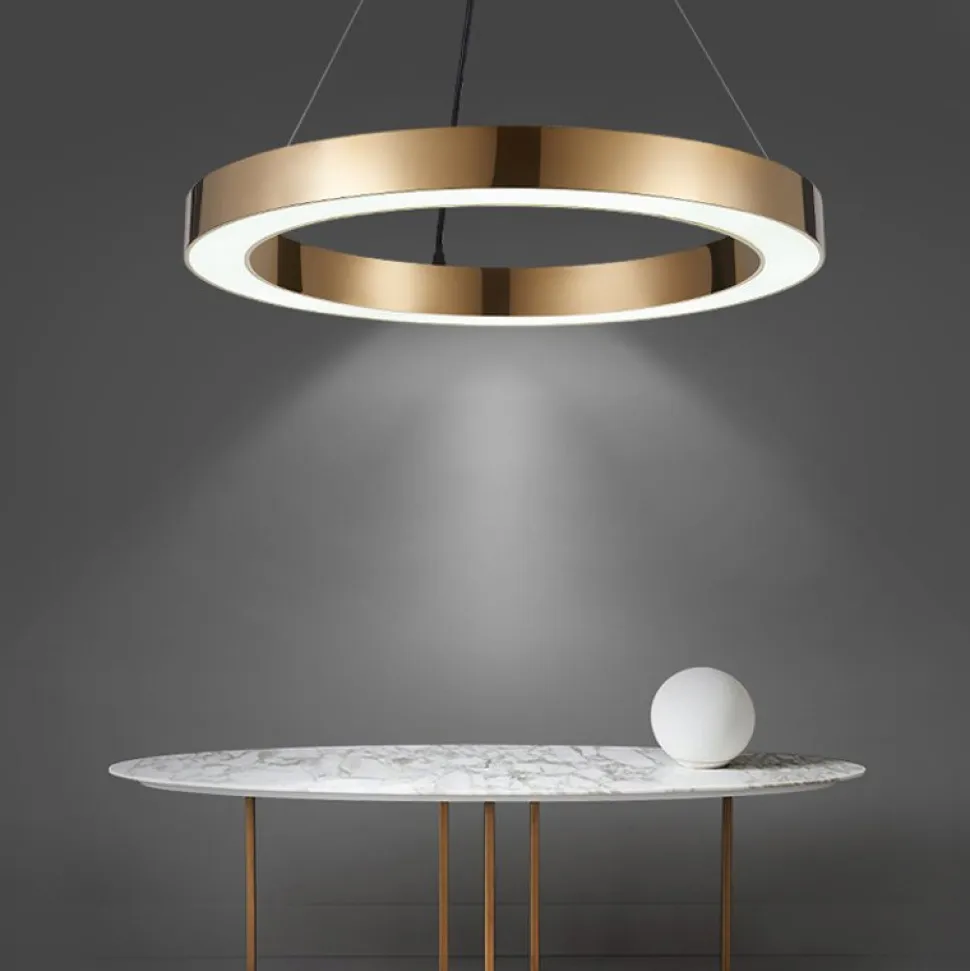 Lampa wisząca CIRCLE 80 ledowa 80 cm mosiądz