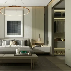 Lampa wisząca CIRCLE SLIM 120 LED złoty  120 cm