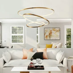 Lampa wisząca CIRCLE SLIM 40+60+80 LED  złoty 40 cm + 60 cm + 80 cm