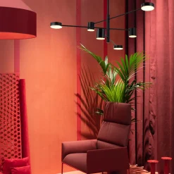 Lampa wisząca CLEX - 6P LED czarna 100  cm