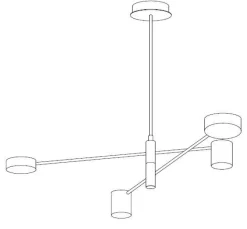 Lampa wisząca CLEX - 4P LED czarna 100  cm