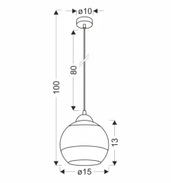 Lampa wisząca Contessa czarny 1x40 E27  klosz złoty