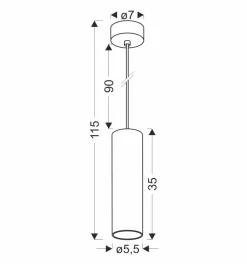 Lampa wisząca Conti czarny 1x15W GU10  klosz czarny+drewniany