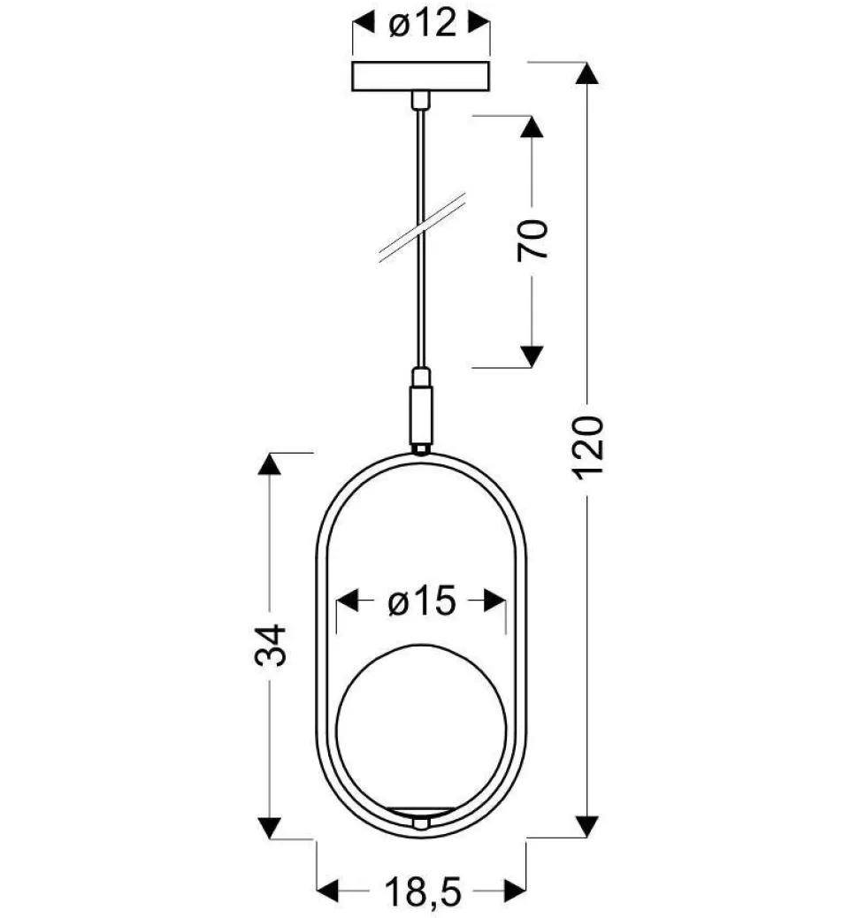 Lampa wisząca Cordel 1x28W G9 mosiądz