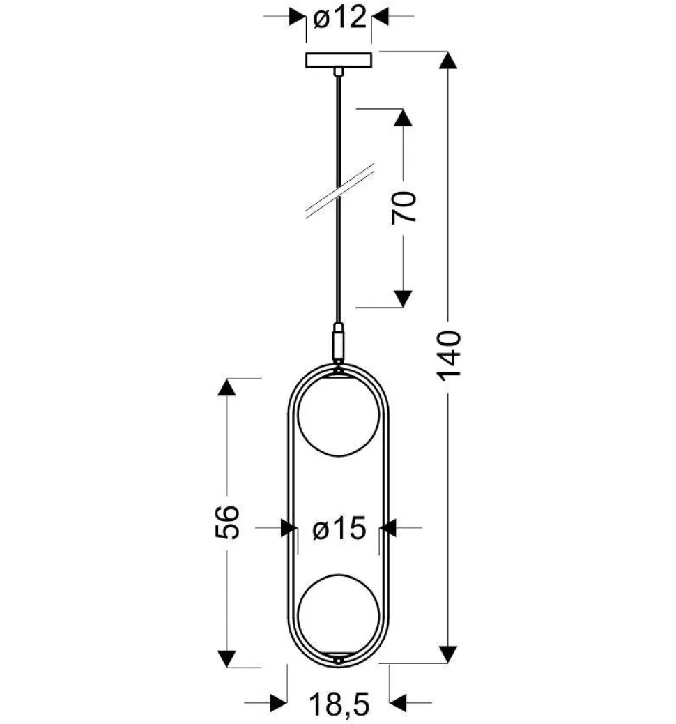 Lampa wisząca Cordel 2x28W G9 mosiądz